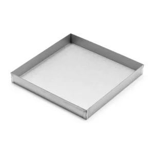 Alusteel bakplaat 40 centimeter lang 40 centimeter breed en 5 centimeter hoog